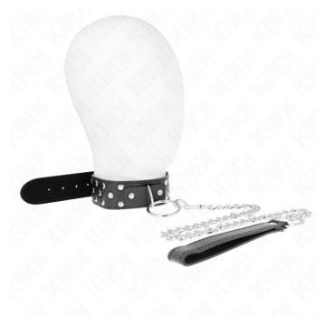 KINK - COLLAR CON CORREA 65 CM REMACHE ANILLA NEGRO AJUSTABLE 36-50 CM X 3.8 CM