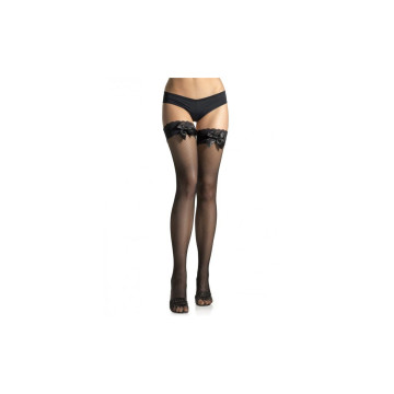 LEG AVENUE - SCHWARZE FISCHNETZSTRUMPFHOSE VON MIT SPITZE UND SCHLEIF…