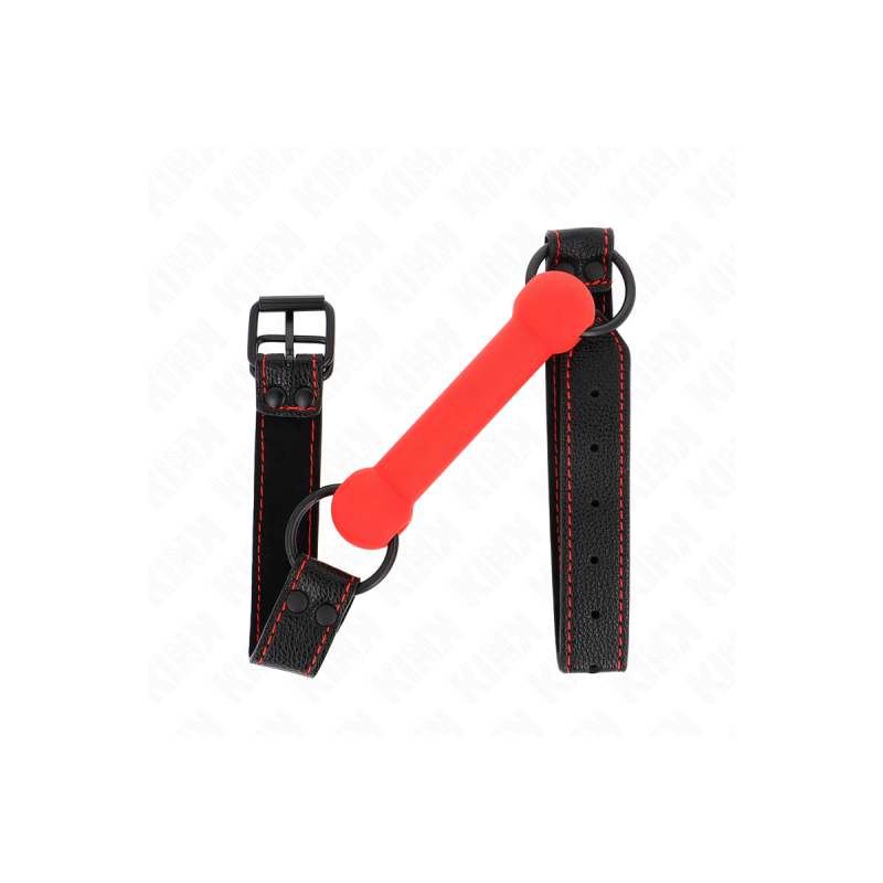 KINK - BONE GAG WITH LEATHERETTE STRAP RED ADJUSTABLE 41-57 CM - KINK…