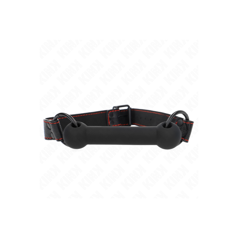 KINK - BONE GAG WITH LEATHERETTE STRAP BLACK ADJUSTABLE 41-57 CM - KI…