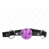 KINK - MORDAZA DE BOLA 4.5 CM MORADO DURA HUECA 63.5 X 2 CM