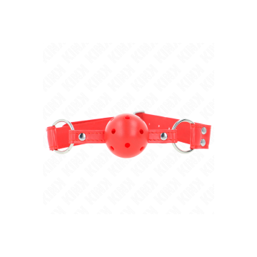 KINK - COMPLETE RED HOLLOW HARD BALL GAG 62 x 2 CM - KINK COLLAR & GA…