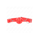 KINK - BÂILLON À BOULE DUR CREUX ROUGE COMPLET 62 x 2 CM - KINK COLLA…
