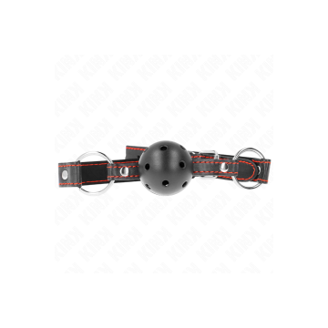 KINK - BALL GAG HOLLOW HARD NERO MODELLO 2 65 x 2,5 CM - KINK COLLAR…