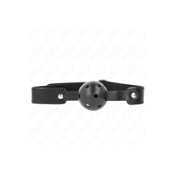 KINK - BLACK BREATHABLE BALL 4.5 CM GAG 65 x 2.5 CM - KINK COLLAR & G…