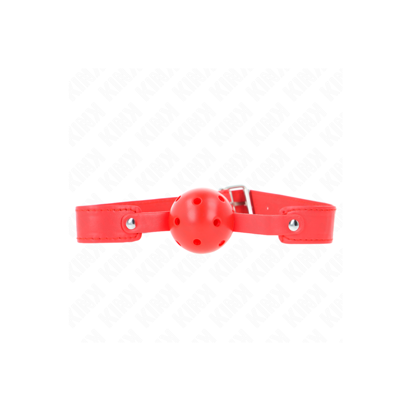 KINK - RED BREATHABLE BALL 4.5 CM GAG 65 x 2.5 CM - KINK COLLAR & GAG…