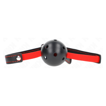 KINK - MORDAZA DE BOLA 4.5 CM DURA HUECA CON CINTURÓN ELÁSTICO 56 x 1.5 CM