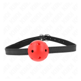 KINK - MORDAZA DE BOLA 4.5 CM TRANSPIRABLE SIMPLICITY ROJO 62 x 1.5 CM