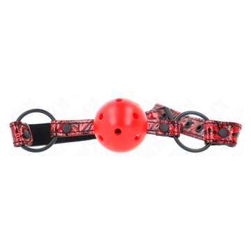 KINK - MORDAZA DE BOLA 4.5 CM CON PATRÓN DE DIAMANTE MODELO 1 64.5 CM AJUSTABLE 42- 60 CM