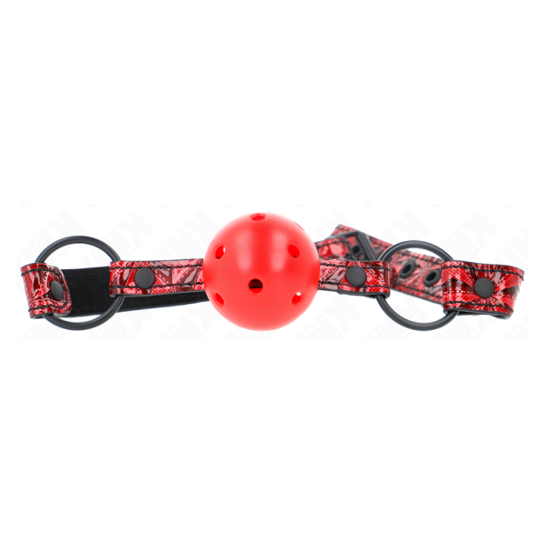 KINK - MORDAZA DE BOLA 4.5 CM CON PATRÓN DE DIAMANTE MODELO 1 64.5 CM AJUSTABLE 42- 60 CM