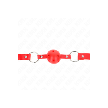 KINK - BREATHABLE BALL 4 CM GAG WITH DOUBLE RIVET MODEL 1 RED 62.5 x…
