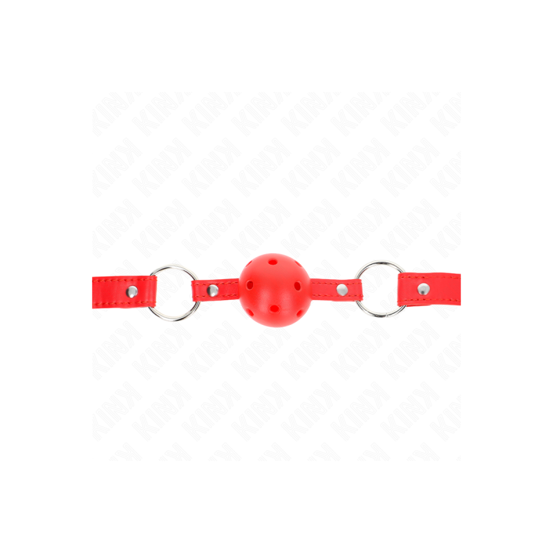 KINK - BREATHABLE BALL 4 CM GAG WITH DOUBLE RIVET MODEL 1 RED 62.5 x…