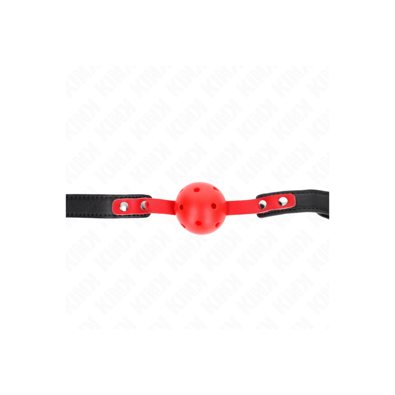 KINK - RED HOLLOW HARD BALL 4 CM GAG BLACK STRAP 60 x 2 CM ADJUSTABLE…