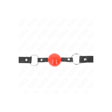 KINK - BALL 4 CM GAG CON SERRATURA SFERA ROSSA CINTURINO NERO 60 x 2…