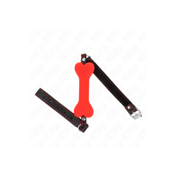 KINK - OSSO ROSSO 12 CM BAVAGLIO 63 x 2 CM - KINK COLLAR & GAG - Masc…