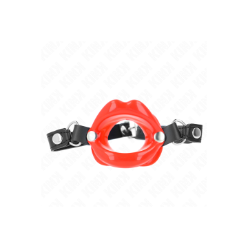 KINK - LIP 8 CM GAG WITH RED LEATHERETTE STRAP 63 x 2 CM ADJUSTABLE 3…