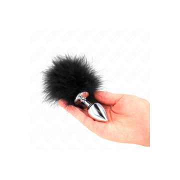 KINK - PLUG ANALE IN ACCIAIO INOSSIDABILE 11 x 7 CM CON PIUMA 11 CM -…
