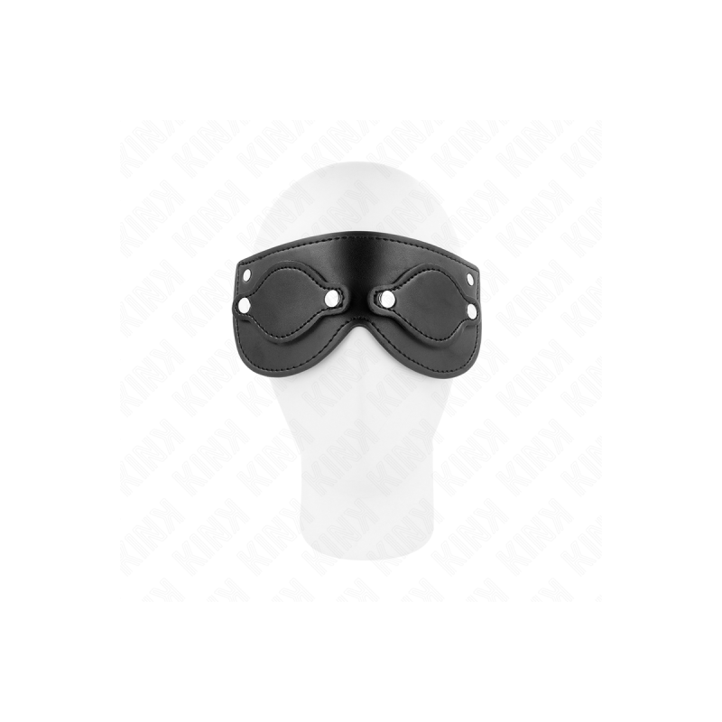 KINK - LEATHERETTE MASK WITH DETACHABLE EYE COVERS 22 x 9 CM - KINK M…