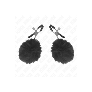 KINK - KUNSTFELLBALL-NIPPELKLAMMER SCHWARZ 6 CM - KINK NIPPLE GRIP -…