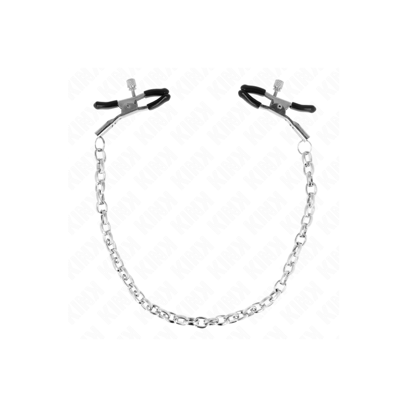 KINK - MORSETTI PER CAPEZZOLI A CATENA SPESSA 30 CM - KINK NIPPLE GRI…