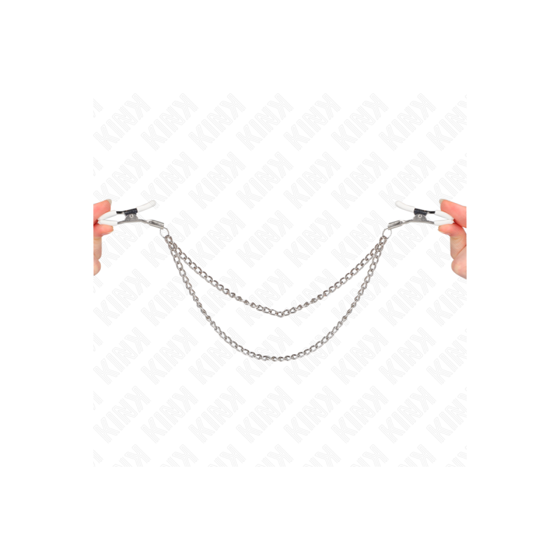 KINK - PINCES À METELIER AVEC 2 CHAÎNES FINES ARGENT 20/23 CM - KINK…