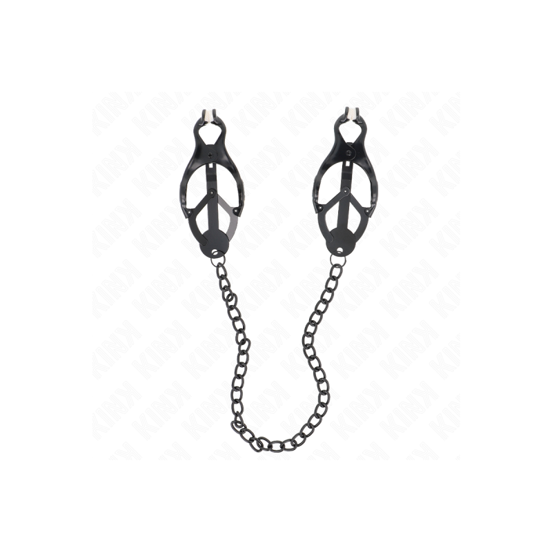 KINK - JAPANESE CLOVER NIPPLE CLAMPS WITH CHAIN BLACK 30 CM - KINK NI…