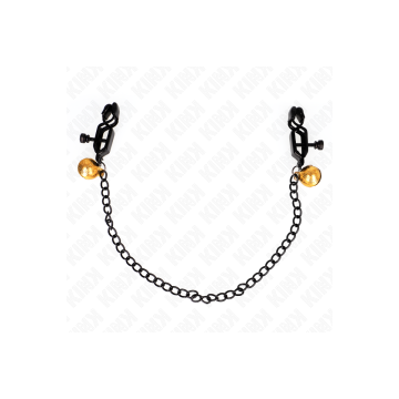 KINK - FLACHE KETTE NIPPELKLEMMEN UND GLOCKE SILBER 30 CM - KINK NIPP…