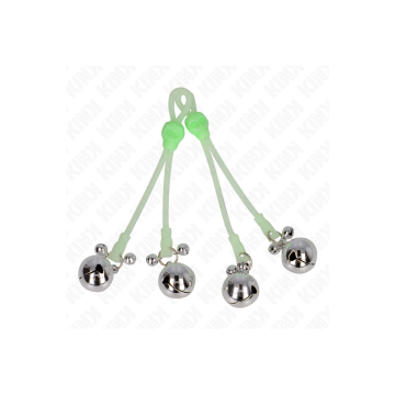 KINK - PINCES À TETON LUMINEUSES CRÂNE AVEC ANNEAU CLOCHES RÉGLABLES…