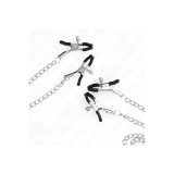 KINK - 4 MORSETTI PER CAPEZZOLI E CLIT REGOLABILI ARGENTO - KINK NIPP…