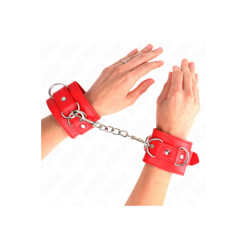 KINK - 3 D-RING HANDGELENKFESSELN VERSTELLBAR ROT 17,5-25 CM X 6 CM -…