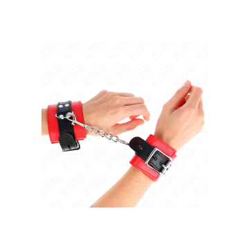 KINK - APPUI-POIGNETS ROUGE AVEC CEINTURE NOIRE RÉGLABLE 17-28 CM X 6…