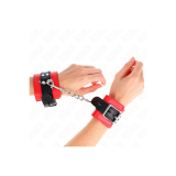 KINK - HANDGELENKFESSELN ROT MIT SCHWARZEM GÜRTEL VERSTELLBAR 17-28 C…
