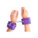 KINK - PREMIUM FUR LINED WRIST RESTRAINTS PURPLE WITH PURPLE BELT ADJ…