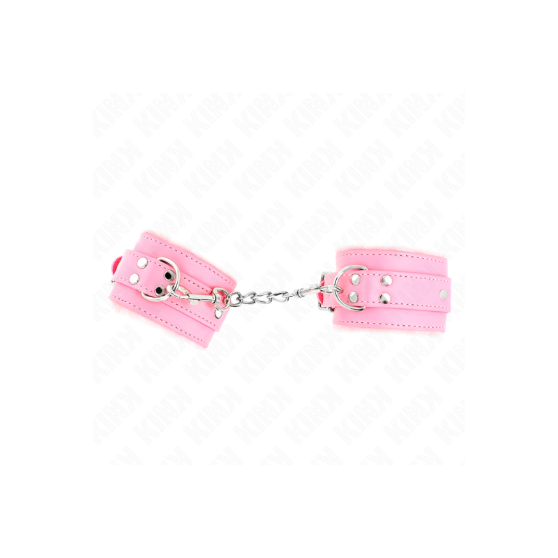 KINK - APPUI-POIGNETS DOUBLÉS DE FOURRURE ROSE AVEC CEINTURE ROSE RÉG…