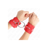 KINK - FESTE HANDGELENKFESSELN MIT RING UND NIETEN VERSTELLBAR ROT 17…