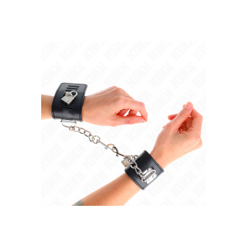 KINK - WRIST RESTRAINTS WITH PADLOCK CLOSURE BLACK ADJUSTABLE 16-23 C…