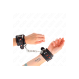 KINK - BLACK WRIST RESTRAINTS WITH RED HEART INLAY ADJUSTABLE 21-28 C…