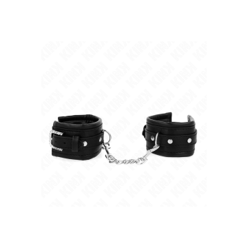 KINK - RHINESTONE BUCKLE WRIST RESTRAINTS BLACK ADJUSTABLE 25-32 CM X…