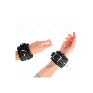 KINK - APPUI-POIGNETS LOURDS DOUBLÉS DE FOURRURE NOIRE RÉGLABLES 20-3…