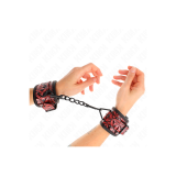 KINK - HANDGELENKFESSELN MIT RAUTENMUSTER, DUNKELROT, VERSTELLBAR 17-…