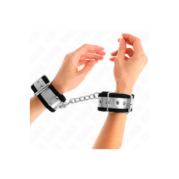 KINK - THIN WRIST RESTRAINTS BLACK / SILVER 30 X 4 CM - KINK WRIST RE…