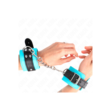 KINK - HAKEN-HANDFESSELN BLAU PELZGEFÜTTERT VERSTELLBAR 20-28 CM X 5,…
