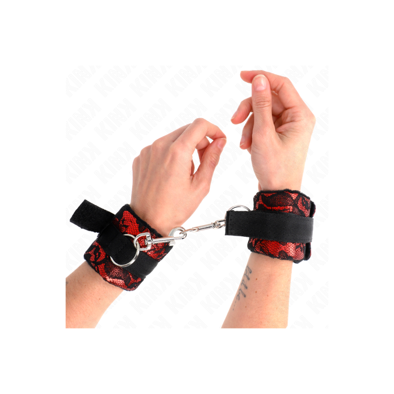 KINK - RETENUES POIGNETS SCANDAL ROUGE-NOIR - KINK WRIST RESTRAINT -…