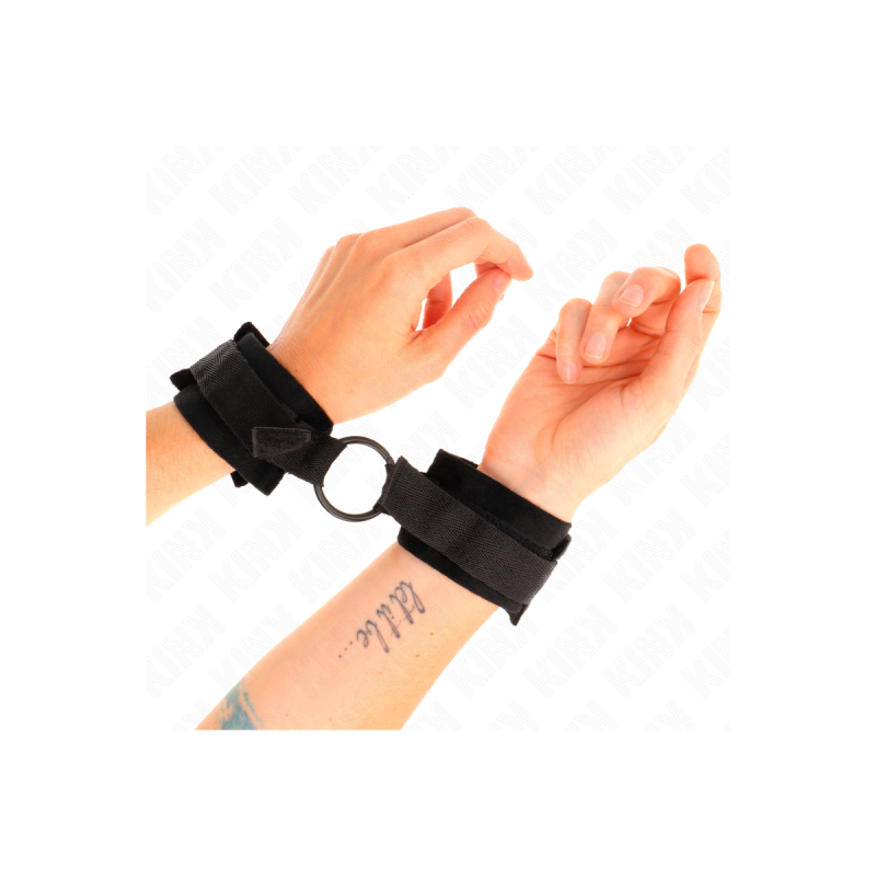 KINK - BEGINNER PELZ HANDMANSCHETTEN 25 CM MIT O-RING 4 CM SCHWARZ VE…