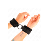 KINK - BEGINNER FUR HAND CUFFS 25 CM WITH O-RING 4 CM BLACK ADJUSTABL…