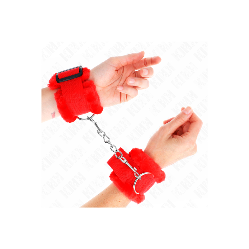 KINK - POGGIPOLSO FODERATO IN PELLICCIA ROSSO REGOLABILE 17-31 CM X 7…