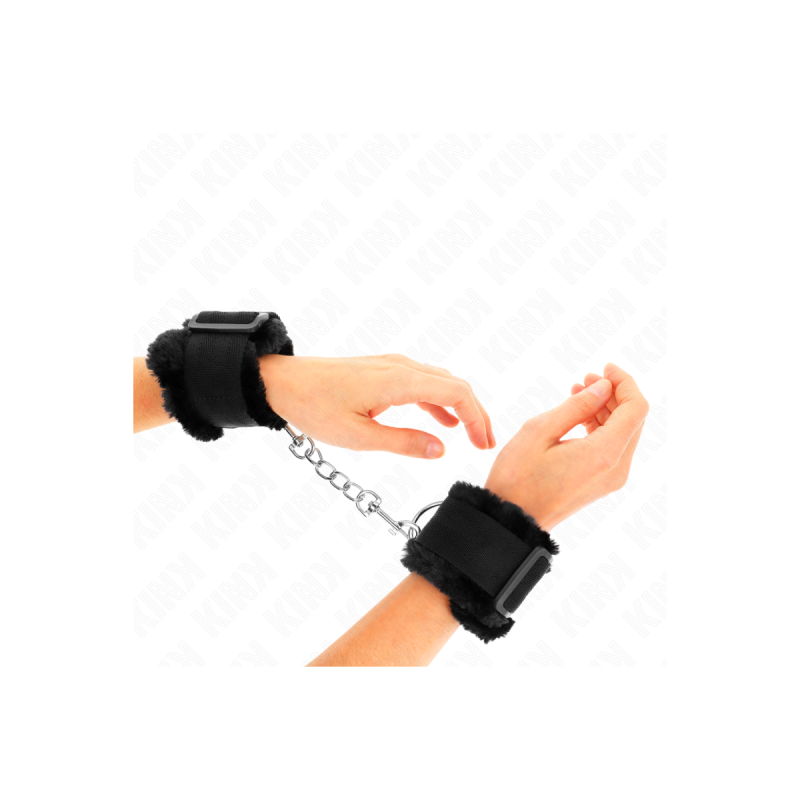 KINK - PELZGEFÜTTERTE HANDGELENKFESSELN SCHWARZ VERSTELLBAR 17-31 CM…