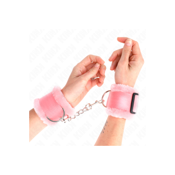 KINK - APPUI-POIGNETS DOUBLÉS DE FOURRURE ROSE RÉGLABLE 17-31 CM X 7…