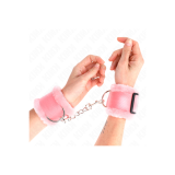KINK - FURRY LINED WRIST RESTRAINTS PINK ADJUSTABLE 17-31 CM X 7 CM -…