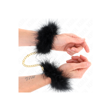 KINK - MANCHETTES EN PLUME AVEC CHAÎNE OR MODÈLE 0 - KINK WRIST RESTR…